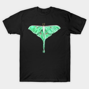 Green Lunar Moth Digital Art T-Shirt